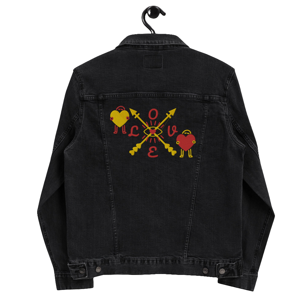'All-Encompassing Love' Embroidered Jean Jacket