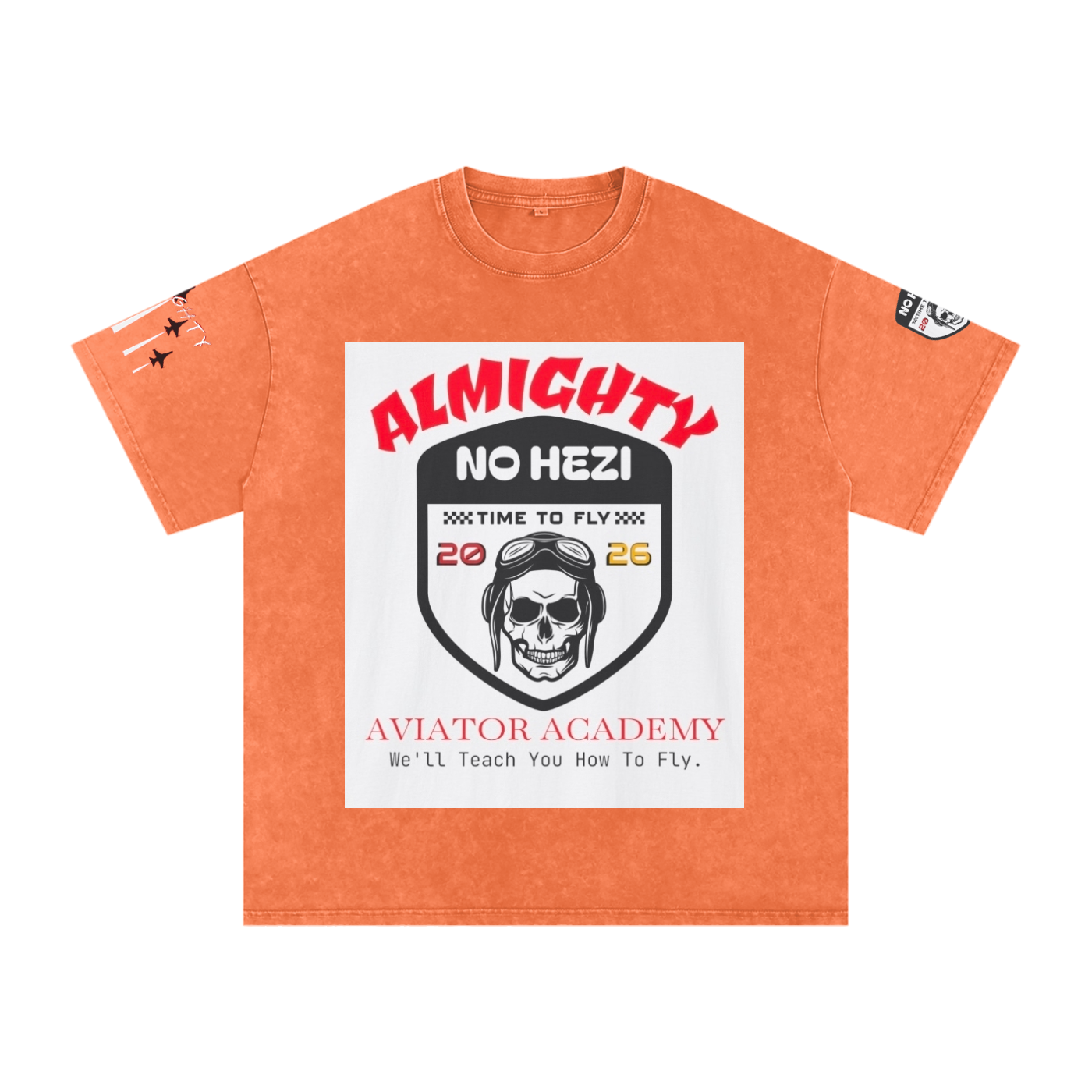 HOW TO FLY - 'NO HEZI' Oversized Snow Washed Tee