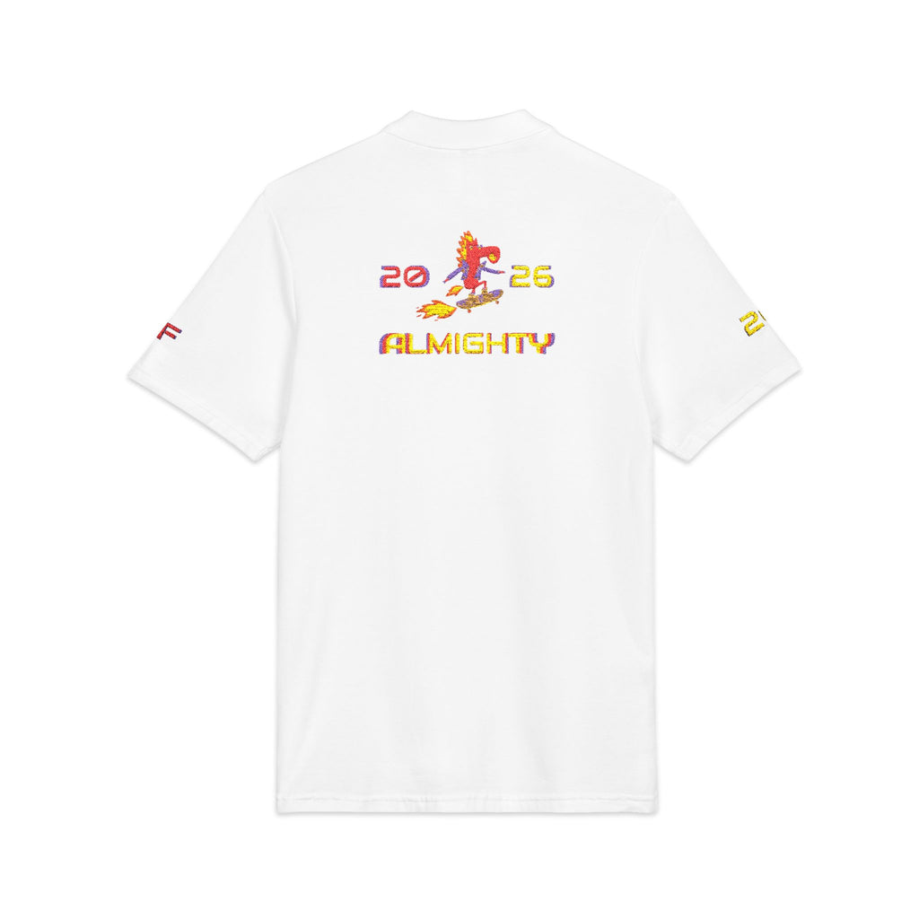 ROCKIN' HORSE Polo Shirt (White, Embroidery)