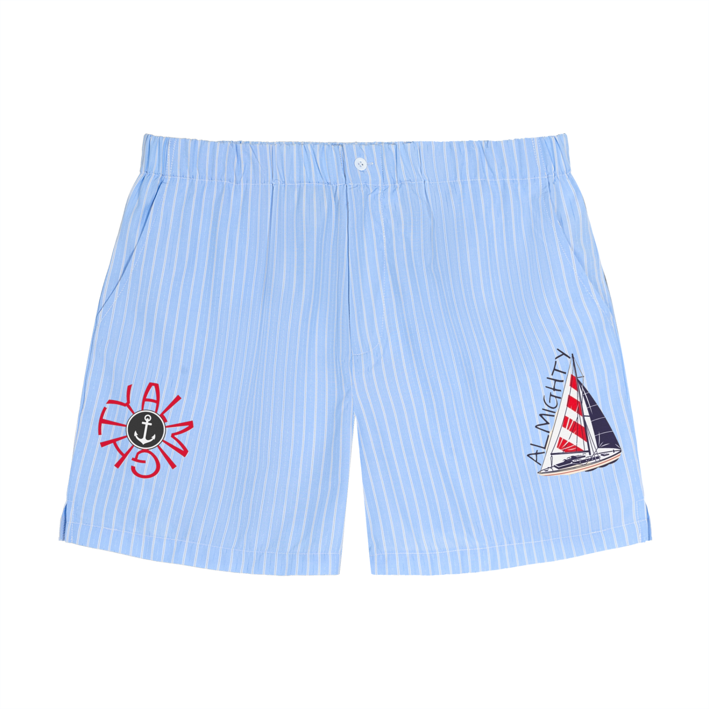 ALMIGHTY YACHTING Striped Elastic-Waist Shorts