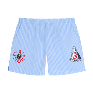 ALMIGHTY YACHTING Striped Elastic-Waist Shorts