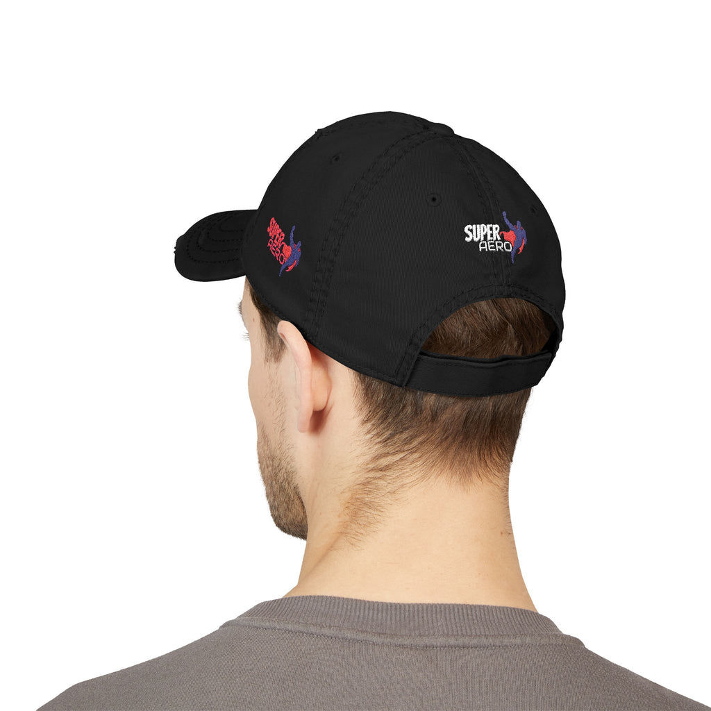 SUPER AERO Distressed Dad Hat (Embroidery)