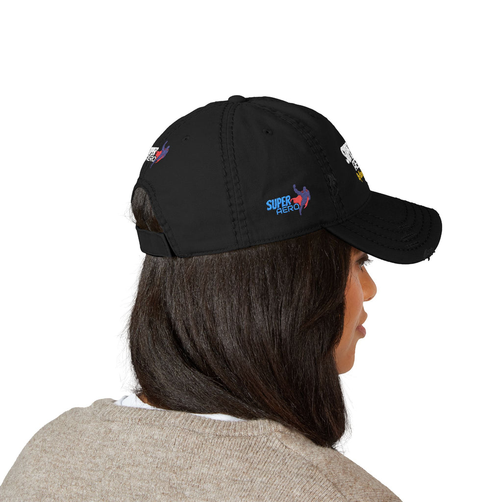 SUPER AERO Distressed Dad Hat (Embroidery)