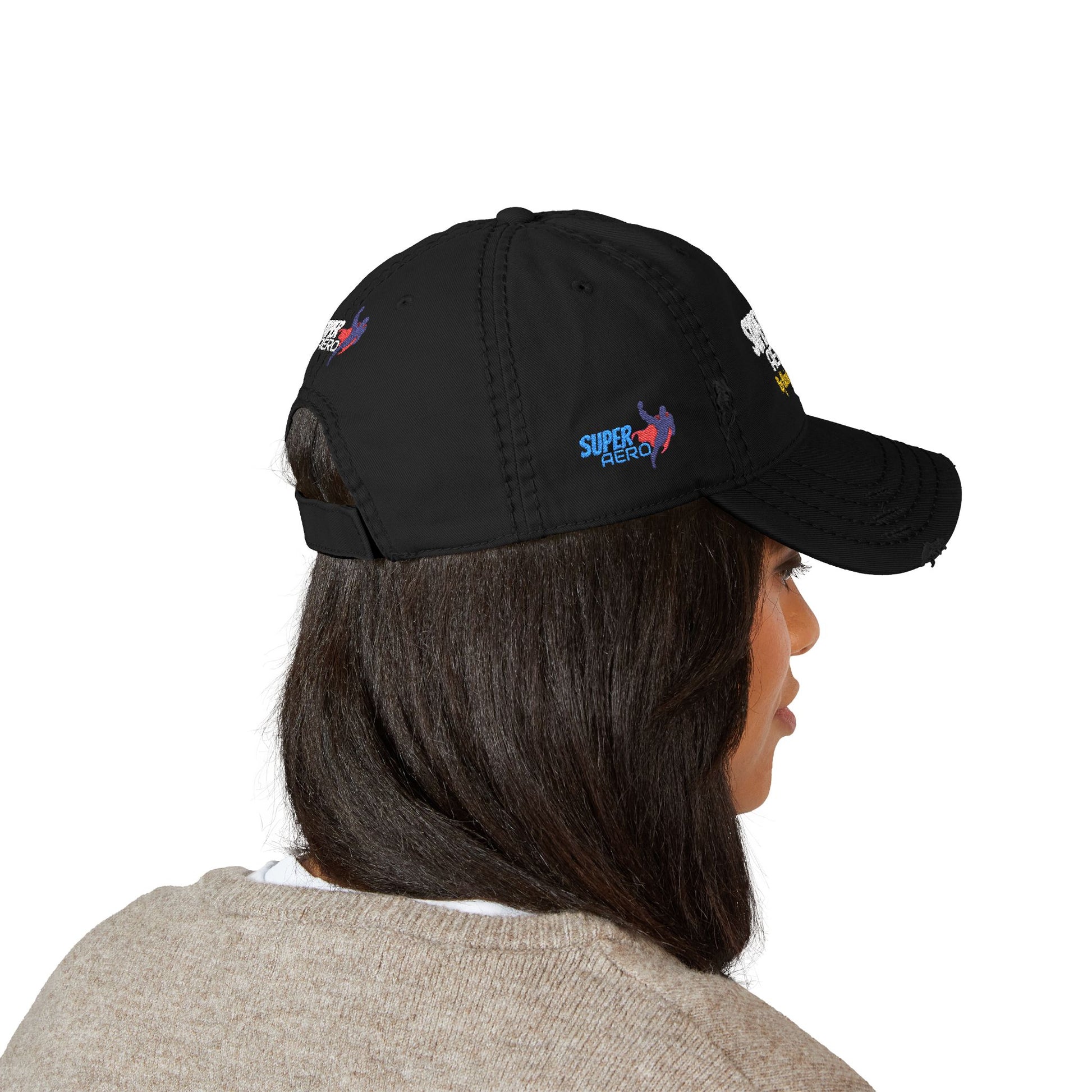 SUPER AERO Distressed Dad Hat (Embroidery)