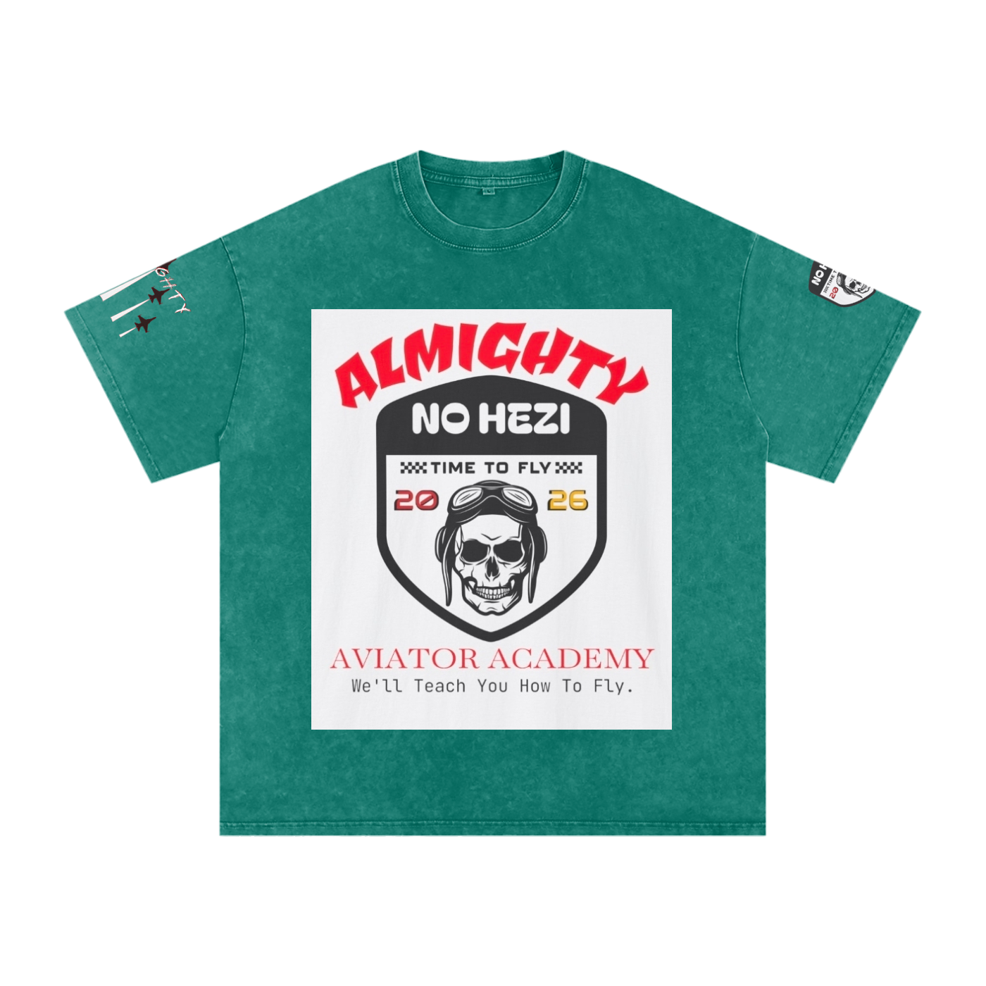 HOW TO FLY - 'NO HEZI' Oversized Snow Washed Tee