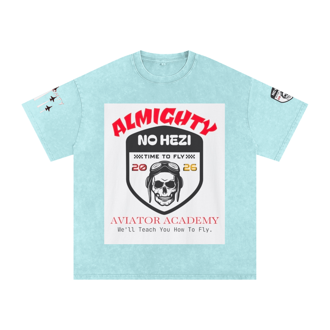 HOW TO FLY - 'NO HEZI' Oversized Snow Washed Tee