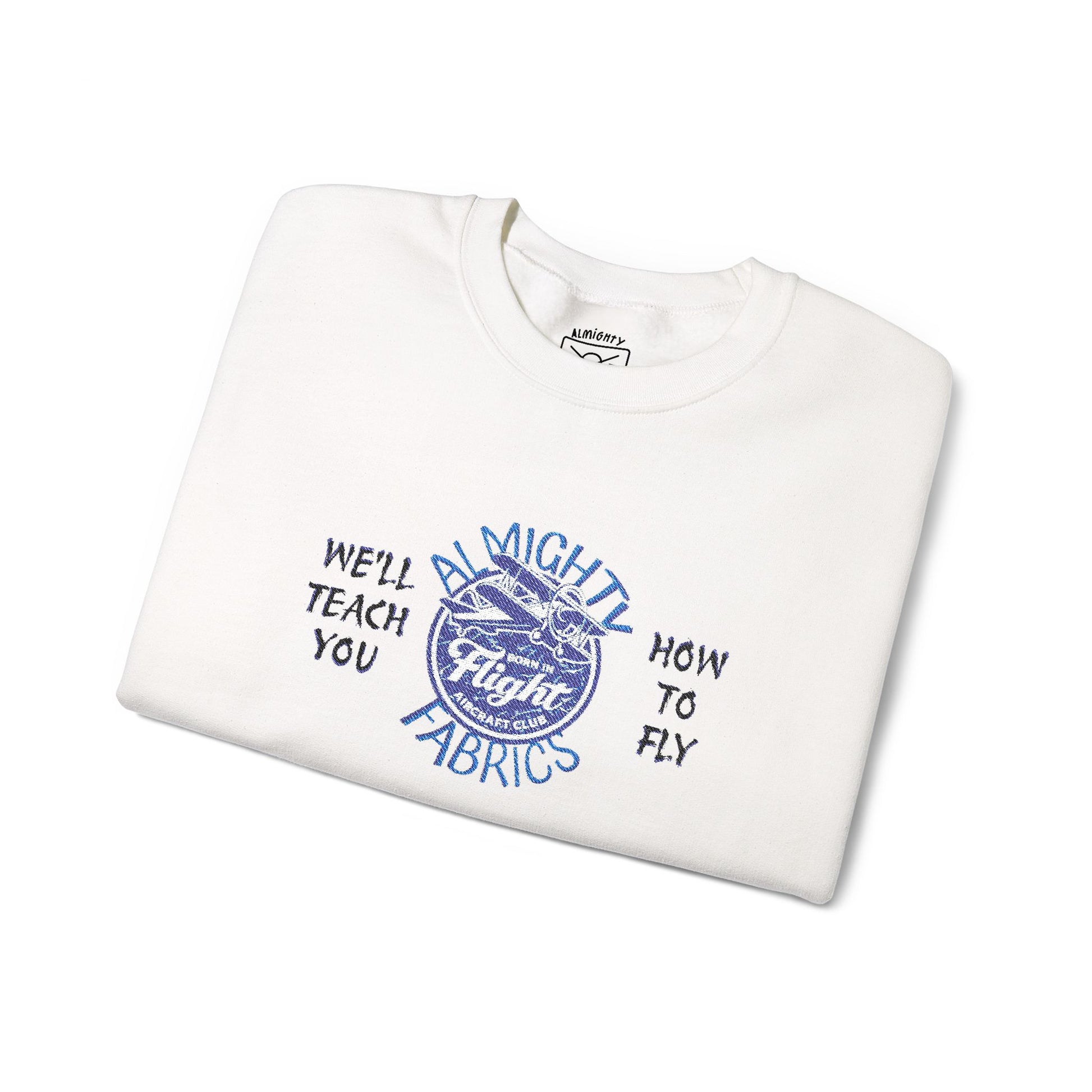 AIRCRAFT CLUB Sweatshirt (White, Embroidery)