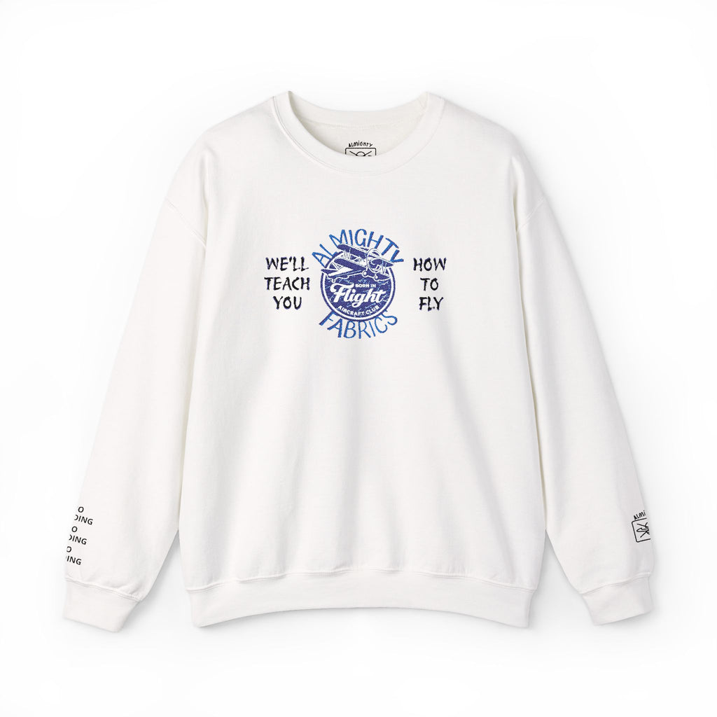 AIRCRAFT CLUB Sweatshirt (White, Embroidery)