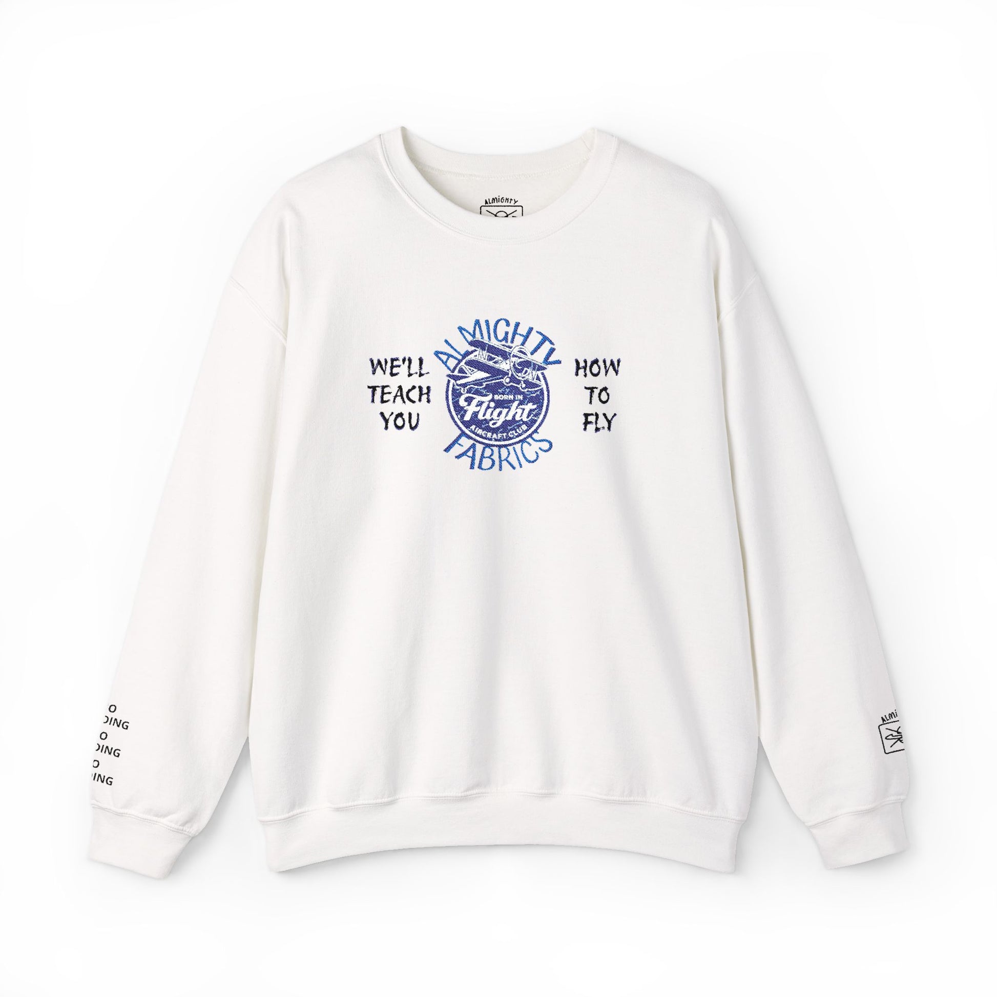 AIRCRAFT CLUB Sweatshirt (White, Embroidery)