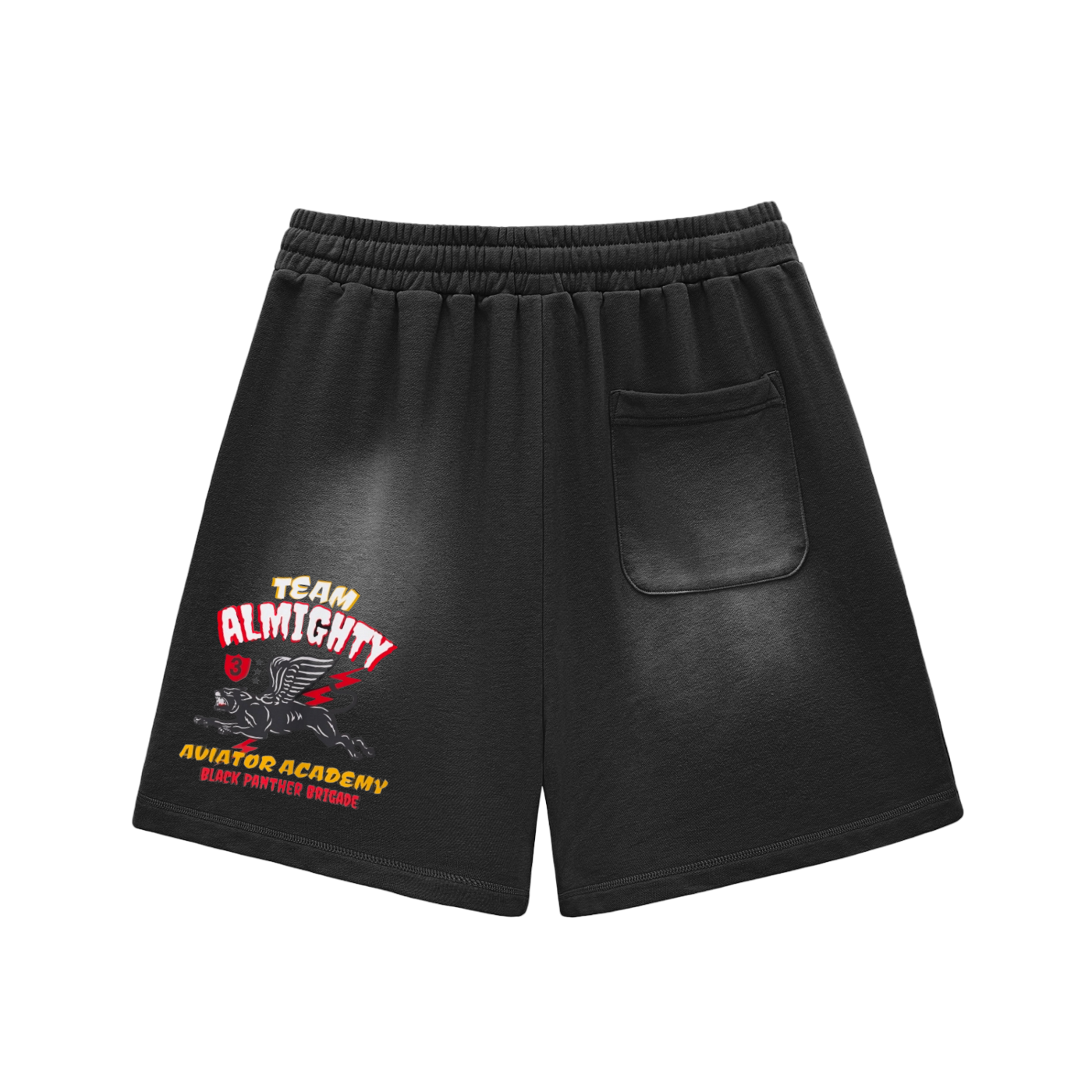 TEAM ALMIGHTY X NO HEZI Sun Faded Shorts