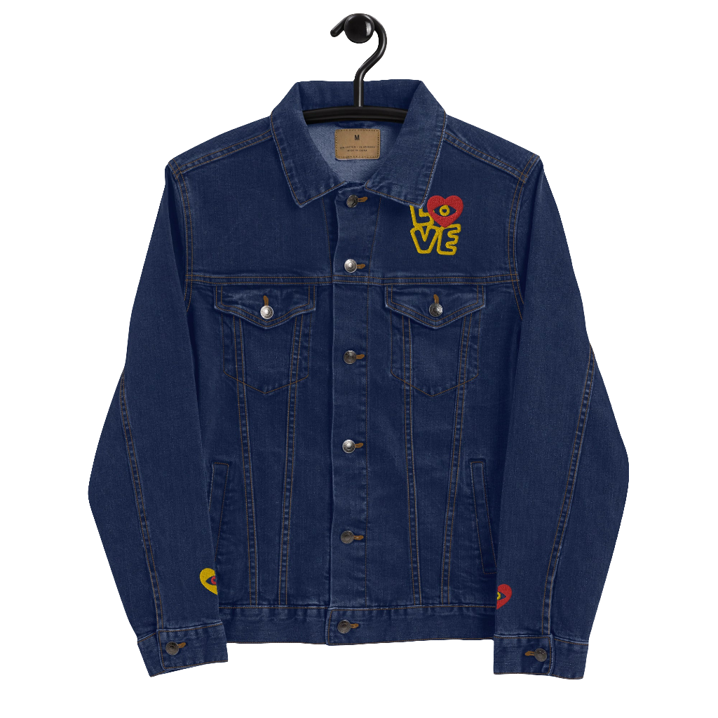 'All-Encompassing Love' Embroidered Jean Jacket