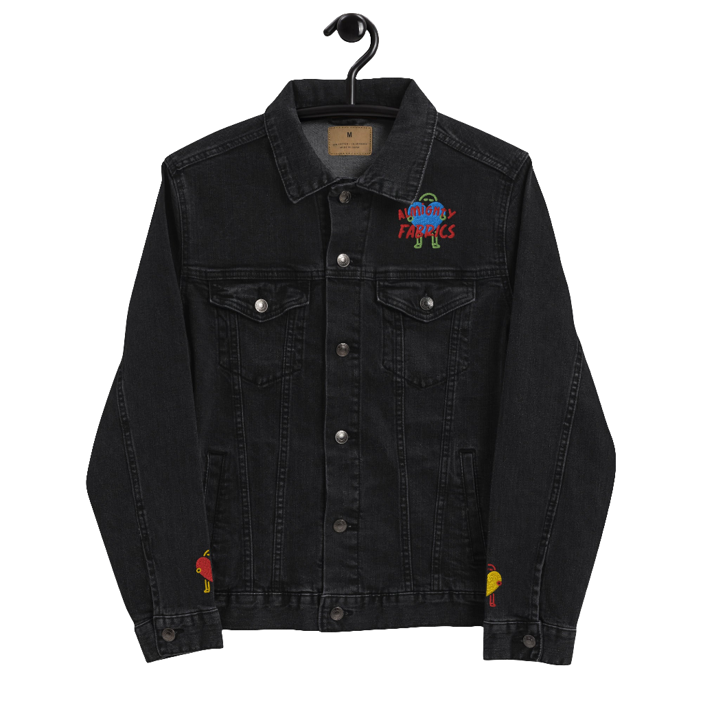 'Mighty Trio' Embroidered Jean Jacket