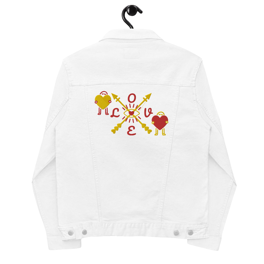 'All-Encompassing Love' Embroidered Jean Jacket