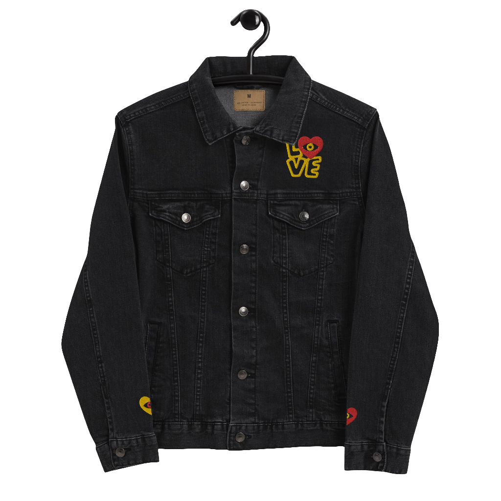 'All-Encompassing Love' Embroidered Jean Jacket