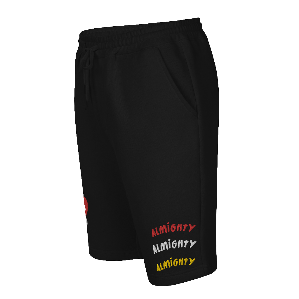 'Almighty 3 Times' Embroidered Fleece Shorts