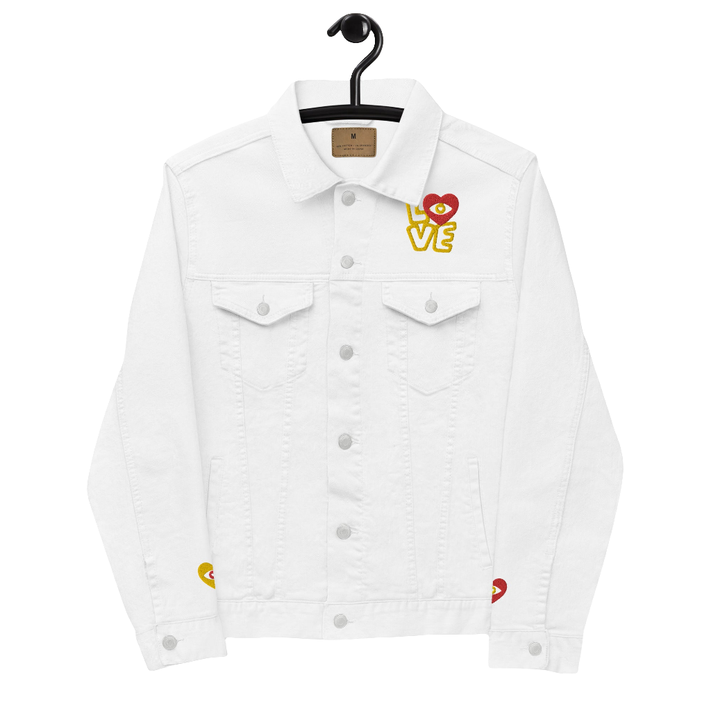 'All-Encompassing Love' Embroidered Jean Jacket