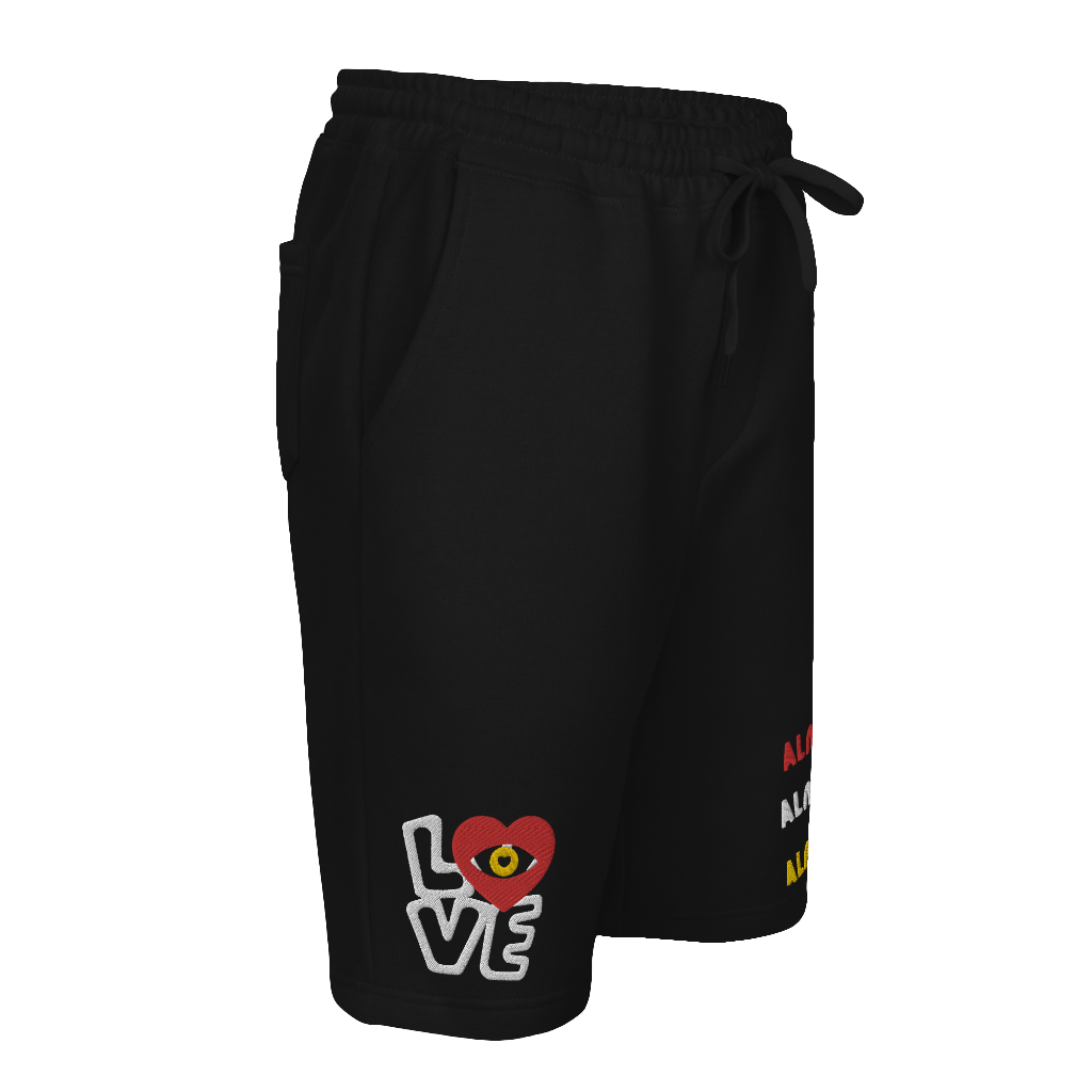 'Almighty 3 Times' Embroidered Fleece Shorts