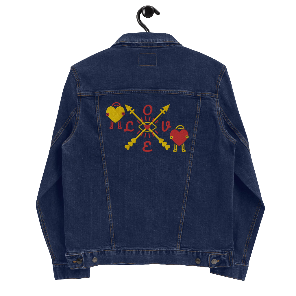 'All-Encompassing Love' Embroidered Jean Jacket