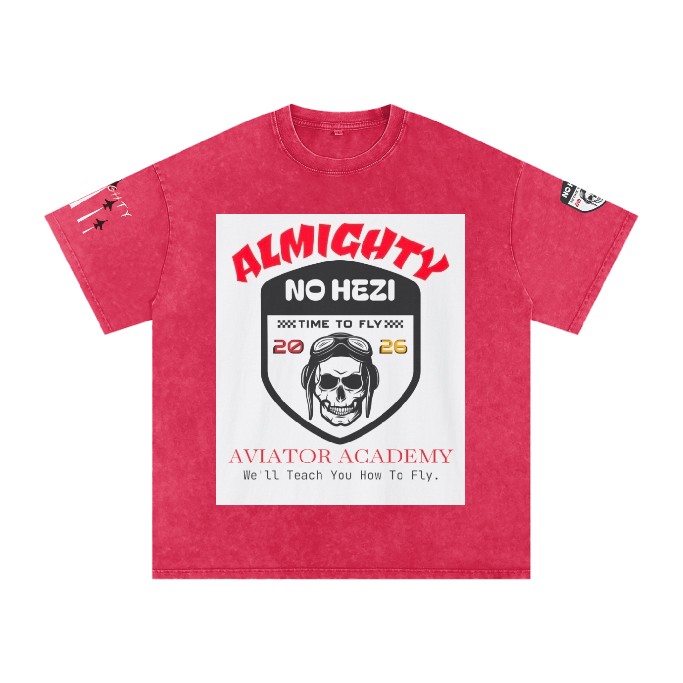 HOW TO FLY - 'NO HEZI' Oversized Snow Washed Tee