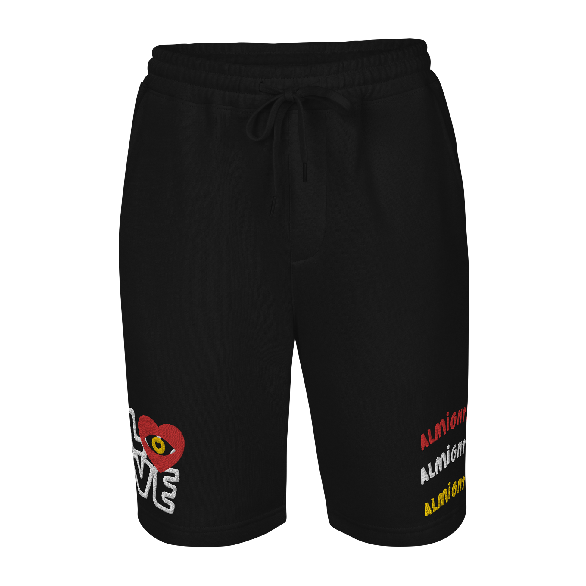 mens-fleece-shorts-black-front-64225a8ca8f30